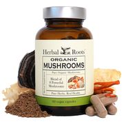 Organic Mushrooms, 60 Vegan Capsules, Herbal Roots