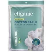 Organic Super Jumbo Cotton Balls, 100 Count, Cliganic