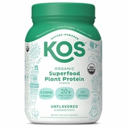 Organic Superfood Plant Protein Powder - Unflavored & Unsweetened, 33.6 oz (28 Servings), KOS
