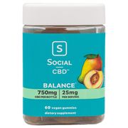 Original CBD Gummies - Peach Mango, 60 Count, Social CBD