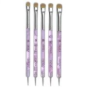 Osaka Kolinsky Nail Brush (Flat Handle) # 14 with Nail Art Marblizer Tool