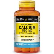 Oyster Shell Calcium 500 mg with Vitamin D3, 250 Tablets, Mason Natural