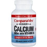 Oyster Shell Calcium with D 500 mg, 120 Tablets, Windmill Health Products