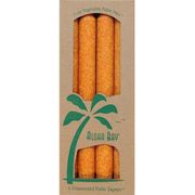 Palm Tapers 9 Inch, Unscented, Orange, 4 Candles, Aloha Bay