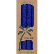 Palm Tapers 9 Inch, Unscented, Royal Blue, 4 Candles, Aloha Bay