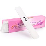 Pana Jumbo Double Sided Emery Board Nail Files - White (Grits: 60/60 to 180/240), 1 Pack (10 Pieces)