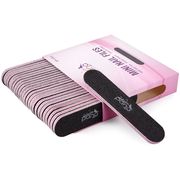 Pana Mini Double Sided Emery Board Nail Files - Black (Grits: 80/80 to 180/240), 1 Pack (25 Pieces)