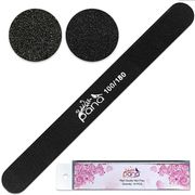 Pana Round Double Sided Emery Board Nail Files - Black (Grits: 100/100 to 100/180), 1 Pack (10 Pieces)