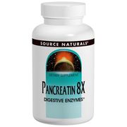 Pancreatin 8X 500 mg, 100 Capsules, Source Naturals