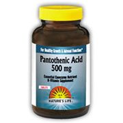 Pantothenic Acid 500 mg, 250 Tablets, Nature's Life