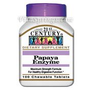Papaya Enzyme 100 Chewable Tablets, 21st Century Health Care