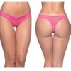 Paradise Crotchless Pearl Thong, Pink, One Size