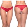 Paradise Crotchless Pearl Thong, Red, One Size