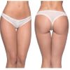 Paradise Crotchless Pearl Thong, White, 1X/2X