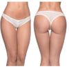 Paradise Crotchless Pearl Thong, White, One Size