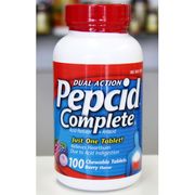 Pepcid Complete Acid Reducer + Antacid, Dual Action, Berry Flavor, 100 Chewable Tablets