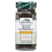 Peppercorns, Black, Malabar, Whole, 2.1 oz x 6 Bottles, Spice Hunter