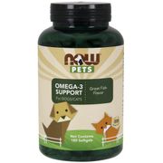 Pets Omega-3 Support, Great Fish Flavor, 180 Softgels, NOW Foods