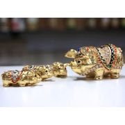 Pig Family Gilt Jewelry Gift Box with Fine Crystals