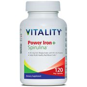 Power Iron + Spirulina, Value Size, 120 Vegetable Capsules, Vitality
