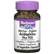 Probiotic Acidophilus Plus FOS, Milk Free, 50 Vegetable Capsules, Bluebonnet Nutrition