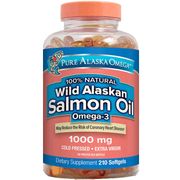 Pure Alaska Omega 100% Natural Wild Alaskan Salmon Oil Omega-3 1000 mg, 210 Softgels