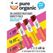 Pure Organic Layered Fruit Bars, Variety Pack, 0.63 oz x 28 Count