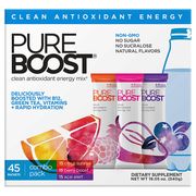 Pureboost Clean Antioxidant Energy Drink Mix, Variety Pack, 45 Packets (19.05 oz)