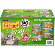 Purina Friskies Pate Wet Cat Food, Variety Pack, 5.5 oz x 60 Cans