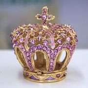 Purple Crown Gilt Jewelry Gift Box with Fine Crystals