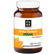 Real-Zymes Vegan, Digestive Enzymes Supplement, 30 Vegetarian Capsules, Pure Essence Labs