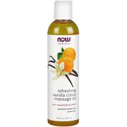 Refreshing Vanilla Citrus Massage Oil, 8 oz, NOW Foods