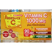 Resistance C Vitamin C 1000 mg Plus Electrolytes Drink Mix Variety Pack, 90 Stick Packs