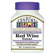 Resveratrol Red Wine Extract, 90 Capsules, 21st Century Health Care