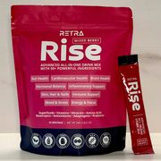Retra Rise All-in-One Nutritional Drink Mix Stick Packs, Mixed Berry, 24 Servings