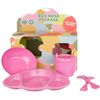 Rice Husk Little People Baby Dish Set Cotton Candy Pink 5-pc