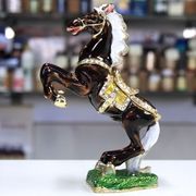 Runnig Black Horse Gilt Jewelry Gift Box with Fine Crystals