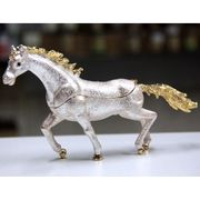 Runnig Horse Gilt Jewelry Gift Box with Fine Crystals
