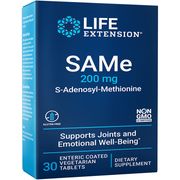SAMe (S-Adenosyl-Methionine) 200 mg, 30 Enteric Coated Vegetarian Tablets, Life Extension