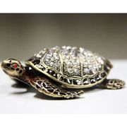 Sea Turtle Gilt Jewelry Gift Box with Fine Crystals