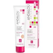 Sensitive 1000 Roses Color + Correct Sheer Beige SPF 30 (CC Cream), 2 oz, Andalou Naturals