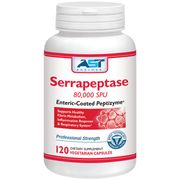 Serrapeptase 80,000 SPU, Enteric-Coated Peptizyme, 300 Vegetarian Capsules, AST Enzymes