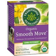 Organic Smooth Move Tea, Senna Peppermint, 16 Tea Bags, Traditional Medicinals Teas