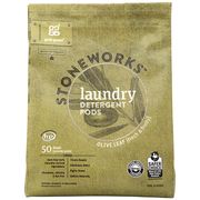 Stoneworks Laundry Detergent Pods, Olive Leaf, 50 Loads, 750 g (1.65 lb), Grab Green