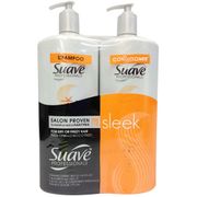 Suave Professionals Shampoo & Conditioner, Sleek, 40 oz x 2 Pack