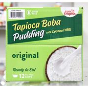 Sun Tropics Tapioca Boba Pudding with Coconut Milk, Original, 12 Cups