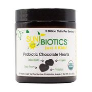 SunBiotics Just 4 Kids Probiotic Chocolate Hearts, 2 oz (30 Hearts), Windy City Organics