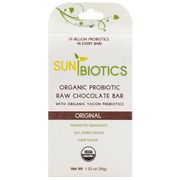 SunBiotics Organic Probiotic Raw Chocolate Bar - Original, 1.25 oz x 6 pc, Windy City Organics
