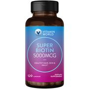 Super Biotin 5000 mcg, 120 Capsules, Vitamin World