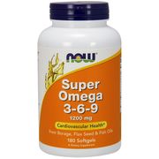 Super Omega 3-6-9 1200mg 180 Gels, NOW Foods